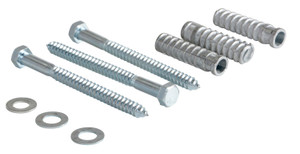 Vestil Steel - Q195 Concrete Car Stop Hardware Kit 3 Pack - Silver