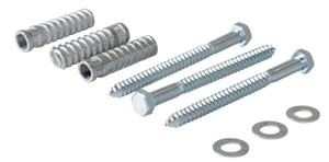 Vestil Steel - Q195 Concrete Car Stop Hardware Kit 3 Pack - Silver