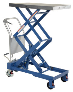 Vestil Steel Double Scissor Hydraulic Elevating Cart - 35-1/2 In. x 20 In. 800 lb - Silver
