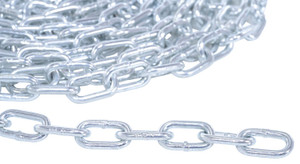 Vestil Galvanized Steel Bollard Safety Chain - 50 Foot 3/16 In. Thickness - Silver