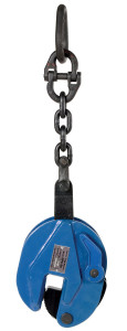 Vestil Steel Vertical Plate Clamp with Chain - 6-1/2 In. x 2-1/2 In. x 22 In. 2000 lb - Blue