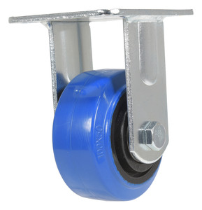 Vestil Elastic Rubber Rigid Caster - 4 In. Diameter x 2 In. Width 550 lb - Blue/Black