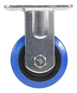 Vestil Elastic Rubber Rigid Caster - 4 In. Diameter x 2 In. Width 550 lb - Blue/Black