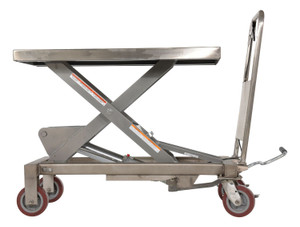 Vestil Partially Stainless Steel Hydraulic Elevating Cart - 39-1/2 In. x 20 In. 1750 lb - Blue