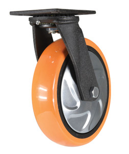 Vestil Polyurethane Swivel Caster - 8 In. Diameter x 2 In. Width 925 lb - Orange/Silver
