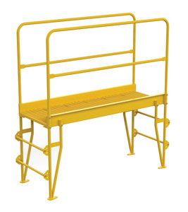 Vestil Steel Vertical Crossover Ladder - 3 Step 56 In. Width 500 lb - Yellow