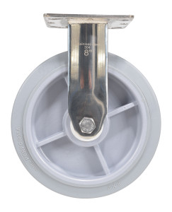 Vestil Thermoplastic Rubber Rigid Caster - 8 In. Diameter x 2 In. Width 675 lb - Gray