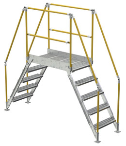 Vestil Galvanized Steel Crossover Ladder - 5 Step 23-1/2 In. x 48 In. 500 lb - Silver