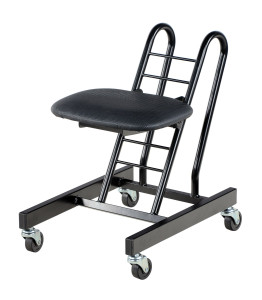 Vestil Steel Height Ergonomic Worker Chairs - 9 In. to 18 In. 220 lb - Black