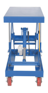 Vestil Steel Hydraulic Elevating Cart with Foot Pump - 20 In. x 40 In. 1000 lb - Blue