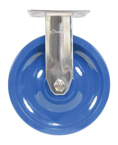 Vestil Solid Polyurethane Rigid Caster - 8 In. Diameter x 2 In. Width 1400 lb Dark - Blue