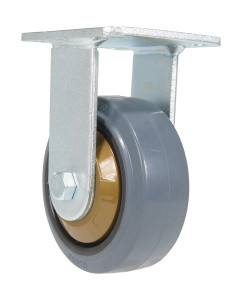Vestil Rubber Rigid Caster - 5 In. Diameter x 2 In. Width 661 lb Dark - Gray/Gold
