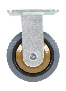 Vestil Rubber Rigid Caster - 5 In. Diameter x 2 In. Width 661 lb Dark - Gray/Gold