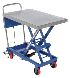 Vestil Steel Linear Elevating Cart - 23-5/8 In. x 35-1/2 In. 400 lb - Blue/Silver