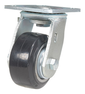 Vestil Rubber Swivel Caster - 4 In. Diameter x 2 In. Width 551 lb - Black/Gray
