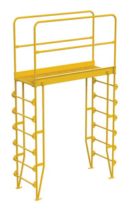 Vestil Steel Vertical Crossover Ladder - 7 Step 56 In. Width 500 lb - Yellow