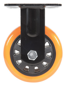 Vestil Polyurethane Rigid Caster - 5 In. Diameter x 2 In. Width 726 lb - Orange/Black