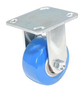 Vestil Polyurethane Precision Ball Bearing Rigid Caster - 4 In. Diameter x 2 In. Width 551 lb - Blue/Gray