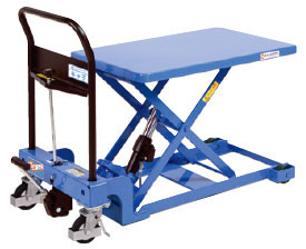 Vestil Steel Low Profile Scissor Lift Cart - 19-3/8 In. x 31-1/2 In. 400 lb - Blue