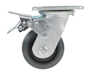 Vestil Rubber Swivel Caster - 5 In. Diameter x 2 In. Width 661 lb Dark - Gray/Gold