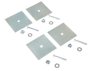 Vestil Steel Car Stop Anchor Plates with 4 Holes Glue Down - 5 In. x 5 In. x 1/16 In. - Silver