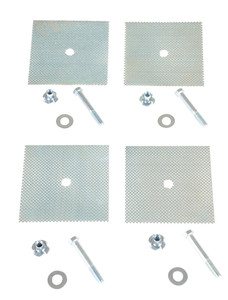 Vestil Steel Car Stop Anchor Plates with 4 Holes Glue Down - 5 In. x 5 In. x 1/16 In. - Silver