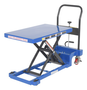 Vestil Steel Low Profile Scissor Lift Cart Auto Shift - 19-5/8 In. x 32-1/4 In. 400 lb - Blue