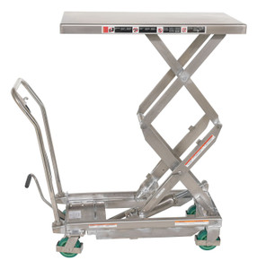 Vestil 304 Stainless Steel Double Scissor Cart - 36-1/4 In. x 19-3/8 In. 600 lb - Silver