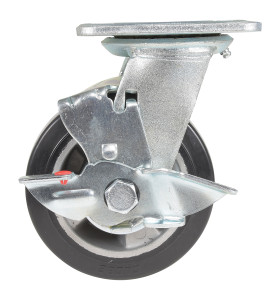 Vestil Rubber Swivel With Brake Caster - 5 In. Diameter x 2 In. Width 661 lb Dark - Black/Gold