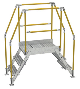 Vestil Galvanized Steel Crossover Ladder - 3 Step 23-1/2 In. x 36 In. 500 lb - Silver
