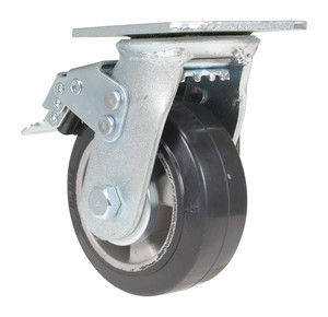 Vestil Rubber Swivel With Total Brake Caster - 5 In. Diameter x 2 In. Width 661 lb Dark - Black/Gold