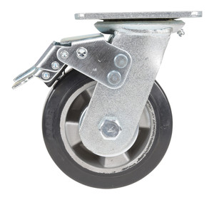 Vestil Rubber Swivel With Total Brake Caster - 5 In. Diameter x 2 In. Width 661 lb Dark - Black/Gold