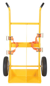 Vestil Steel Cylinder Torch Cart with Foam Filled Wheels - 22-13/16 In. x 34-1/2 In. x 57 In. 500 lb - Yellow