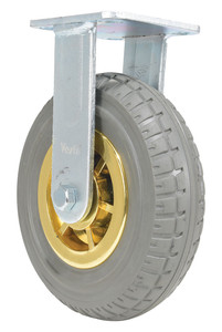 Vestil Flat-Free Rigid Caster - 8 In. Diameter x 2 In. Width 661 lb Dark - Gray/Gold