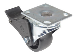 Vestil Light Duty Glass Filled Nylon Swivel With Total Brake Caster - 4 In. Diameter x 2 In. Width 1200 lb - Black
