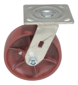 Vestil Cast Iron/Steel Swivel Caster - 6 In. Diameter x 2 In. Width 1250 lb - Red