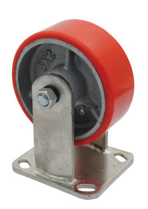 Vestil Polyurethane Rigid Caster - 5 In. Diameter x 2 In. Width 661 lb - Red