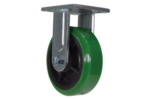 Vestil Duratough Polyurethane Rigid Caster - 6 In. Diameter x 2 In. Width 900 lb - Green/Black