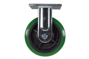 Vestil Duratough Polyurethane Rigid Caster - 6 In. Diameter x 2 In. Width 900 lb - Green/Black
