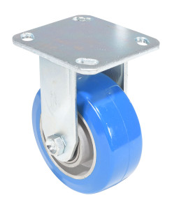 Vestil Polyurethane Precision Ball Bearing Rigid Caster - 5 In. Diameter x 2 In. Width 617 lb - Blue/Gray