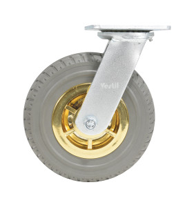 Vestil Flat-Free Swivel Caster - 8 In. Diameter x 2 In. Width 661 lb Dark - Gray/Gold
