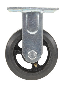 Vestil Rubber Rigid Caster - 5 In. Diameter x 2 In. Width 495 lb Dark - Black