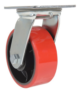 Vestil Polyurethane Swivel Caster - 5 In. Diameter x 2 In. Width 990 lb - Red/Black