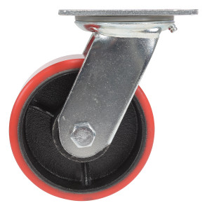 Vestil Polyurethane Swivel Caster - 5 In. Diameter x 2 In. Width 990 lb - Red/Black