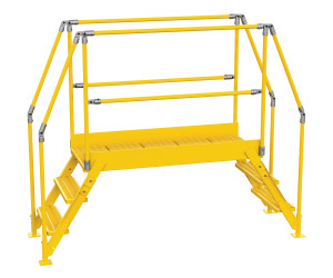 Vestil Steel Crossover Ladder - 3 Step 23-1/2 In. x 60 In. 500 lb - Yellow