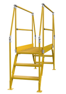 Vestil Steel Crossover Ladder - 3 Step 23-1/2 In. x 60 In. 500 lb - Yellow