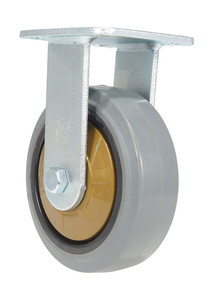Vestil Rubber Rigid Caster - 6 In. Diameter x 2 In. Width 771 lb Dark - Gray/Gold