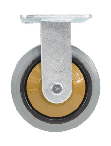 Vestil Rubber Rigid Caster - 6 In. Diameter x 2 In. Width 771 lb Dark - Gray/Gold
