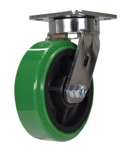 Vestil Duratough Polyurethane Swivel Caster - 6 In. Diameter x 2 In. Width 900 lb - Green/Black
