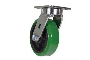 Vestil Duratough Polyurethane Swivel Caster - 6 In. Diameter x 2 In. Width 900 lb - Green/Black